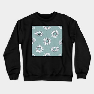 White-green asters on light green Crewneck Sweatshirt